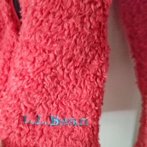 L. L. Bean Orange Red Sherpa Zipper Cozy Sweater M - Picture 6 of 7